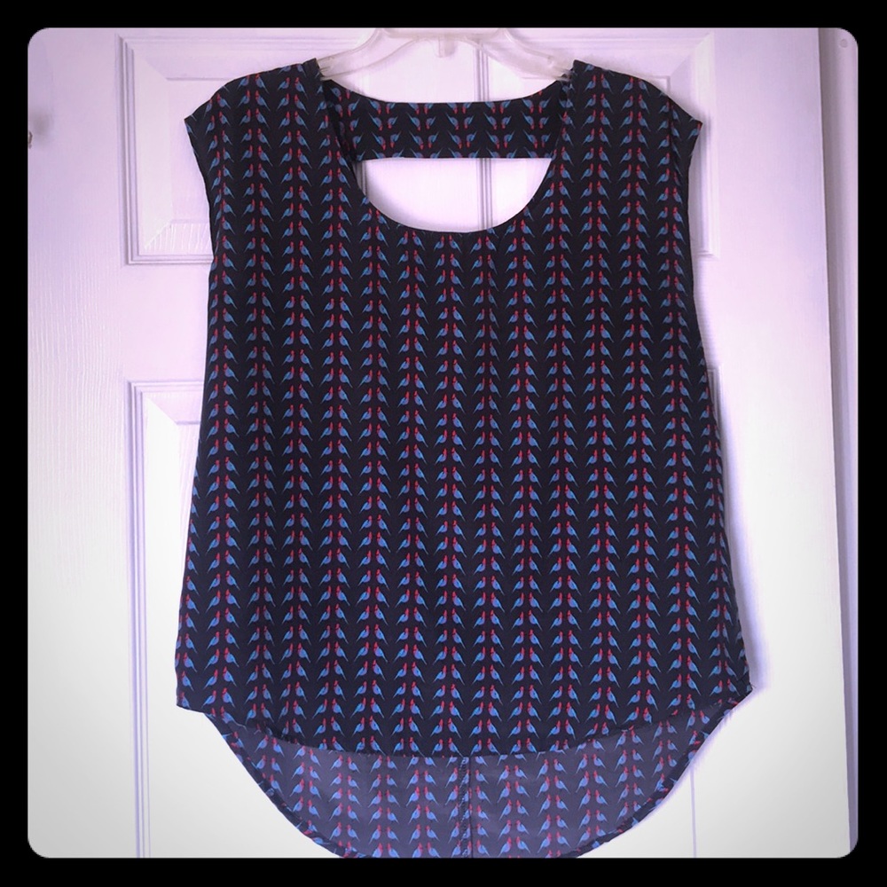 Francesca’s Hi-low blouse with back cut outs